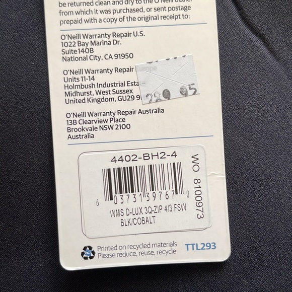 O’NEILL Wetsuit. Women. Size 4. Firewall. Deluxe. Blue/Black. - Picture 12 of 12